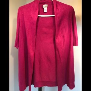 Hot pink short sleeve sweater